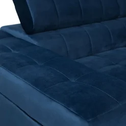 Divano letto angolare sinistra 5 posti 271x203cm blu Canosio