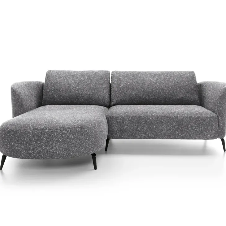 Divano letto angolare sinistra 3 posti 260x180cm tessuto bouclè grigio Repose