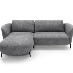 Divano letto angolare sinistra 3 posti 260x180cm tessuto bouclè grigio Repose