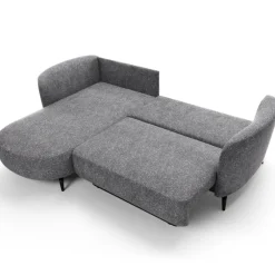 Divano letto angolare sinistra 3 posti 260x180cm tessuto bouclè grigio Repose
