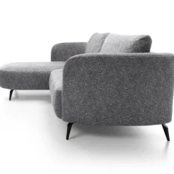 Divano letto angolare sinistra 3 posti 260x180cm tessuto bouclè grigio Repose