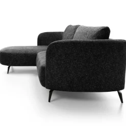 Divano letto angolare sinistra 3 posti 260x180cm tessuto bouclè antracite Repose