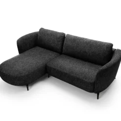 Divano letto angolare sinistra 3 posti 260x180cm tessuto bouclè antracite Repose