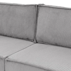 Divano letto matrimoniale 3 posti 245x90cm velluto a coste grigio Ploffy