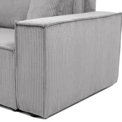 Divano letto matrimoniale 3 posti 245x90cm velluto a coste grigio Ploffy