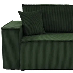 Divano letto matrimoniale 3 posti 245x90cm velluto a coste verde Ploffy