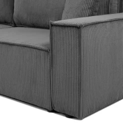 Divano letto matrimoniale 3 posti 245x90cm velluto a coste grigio antracite Ploffy
