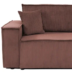 Divano letto matrimoniale 3 posti 245x90cm velluto a coste rosa Ploffy