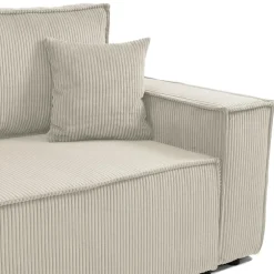 Divano letto matrimoniale 3 posti 245x90cm velluto a coste beige Ploffy