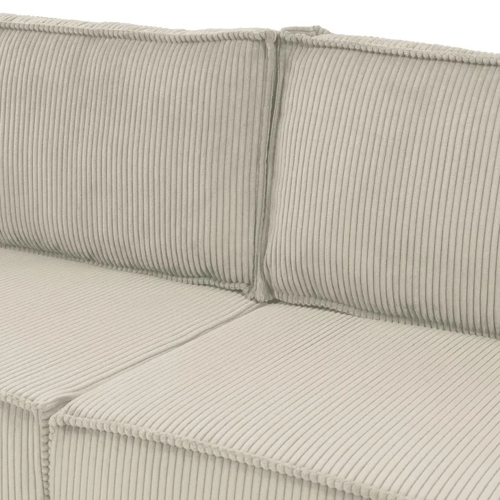 Divano letto matrimoniale 3 posti 245x90cm velluto a coste beige Ploffy