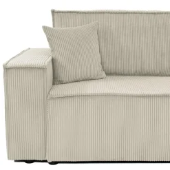 Divano letto matrimoniale 3 posti 245x90cm velluto a coste beige Ploffy