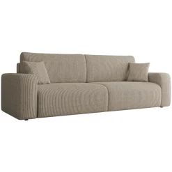 Divano letto matrimoniale 3 posti 248x90cm velluto a coste tortora Slurp