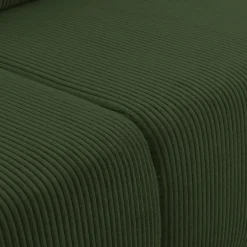 Divano letto matrimoniale 3 posti 248x90cm velluto a coste verde Slurp