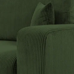 Divano letto matrimoniale 3 posti 248x90cm velluto a coste verde Slurp