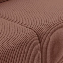 Divano letto matrimoniale 3 posti 248x90cm velluto a coste rosa Slurp