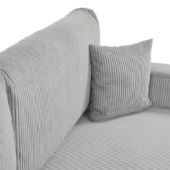 Divano letto matrimoniale 3 posti 248x90cm velluto a coste grigio Slurp