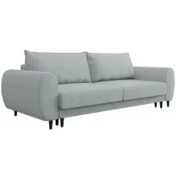 Divano letto matrimoniale 3 posti 251x95cm tessuto grigio Pluffy