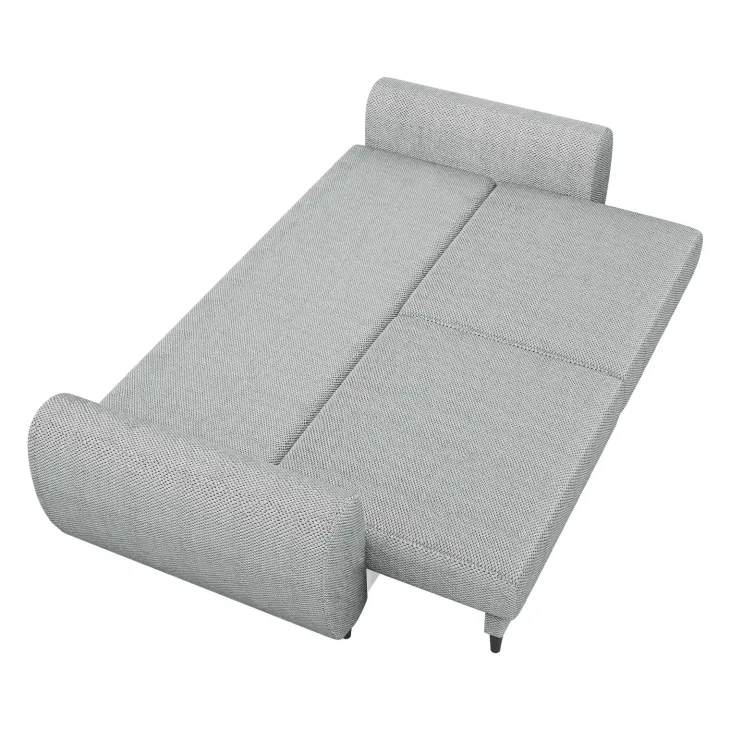 Divano letto matrimoniale 3 posti 251x95cm tessuto grigio Pluffy