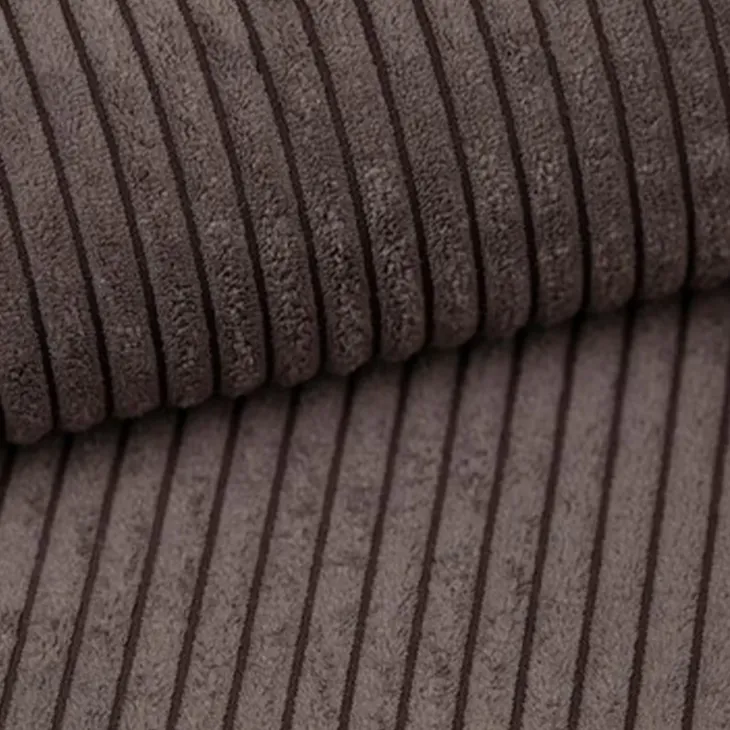Divano letto panoramico 312x142cm velluto a coste marrone Scintilla
