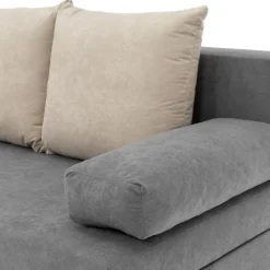 Divano letto 3 posti 192cm pieghevole matrimoniale grigio beige Titus