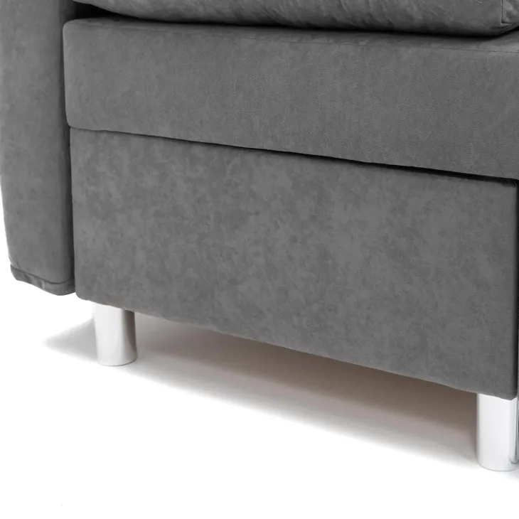Divano letto 3 posti 192cm pieghevole matrimoniale grigio beige Titus