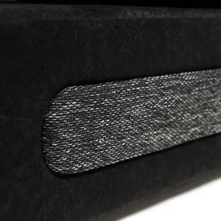 Divano letto 3 posti imbottito 200cm nero grigio scuro Barney
