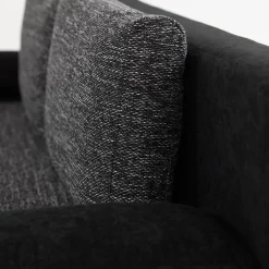 Divano letto 3 posti imbottito 200cm nero grigio scuro Barney