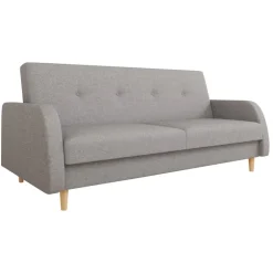 Divano letto 2 posti 216x87cm con box contenitore grigio Nebbia