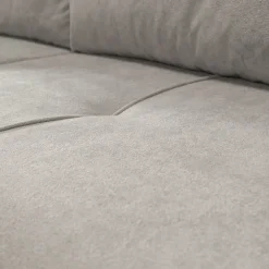 Divano letto 3 posti 248x90cm con contenitore in tessuto velo grigio chiaro Floty