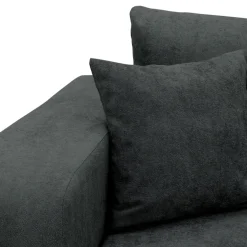 Divano letto 3 posti 248x90cm con contenitore in tessuto velo nero Floty