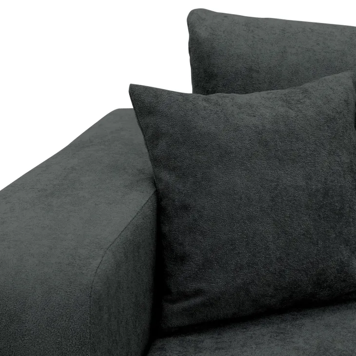 Divano letto 3 posti 248x90cm con contenitore in tessuto velo nero Floty