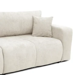 Divano letto 3 posti 248x90cm con contenitore in tessuto velo bianco Floty