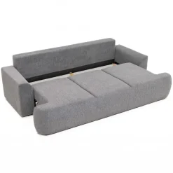 Divano letto 3 posti 248x110cm con contenitore grigio scuro Novera