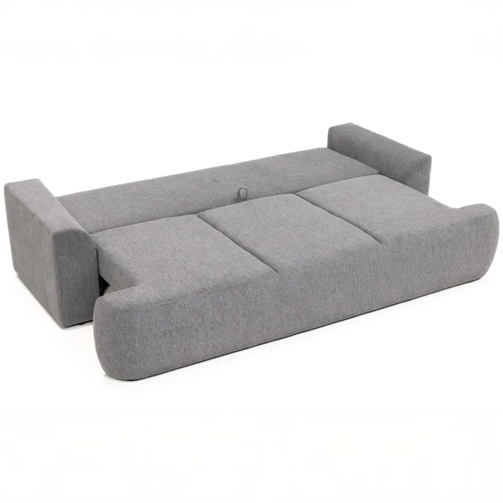 Divano letto 3 posti 248x110cm con contenitore grigio scuro Novera