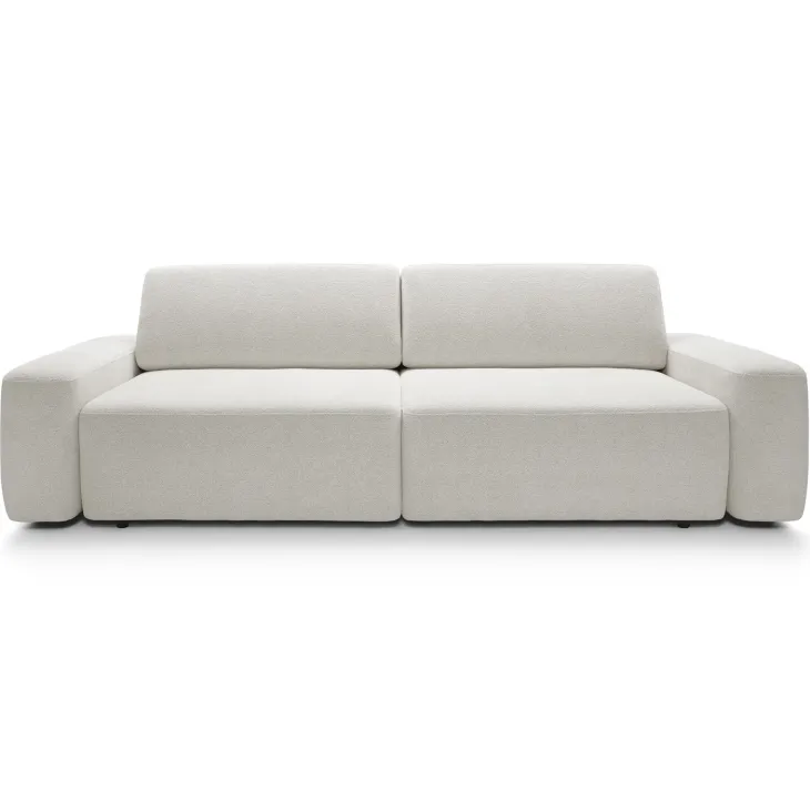 Divano letto 3 posti 257x105cm tessuto bianco Cozyfy