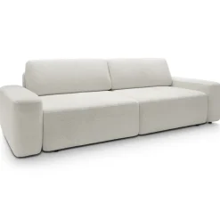 Divano letto 3 posti 257x105cm tessuto bianco Cozyfy