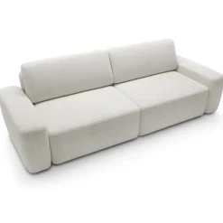 Divano letto 3 posti 257x105cm tessuto bianco Cozyfy