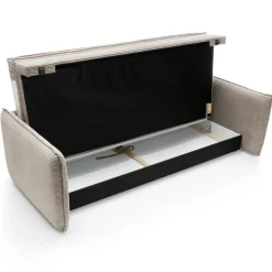 Divano letto 3 posti 229x103cm velluto a coste tortora Softure
