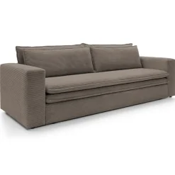 Divano letto 3 posti 244x95cm velluto a coste marrone Restful