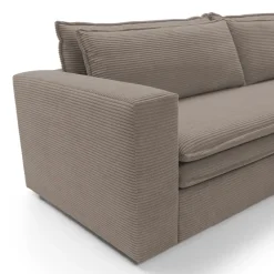 Divano letto 3 posti 244x95cm velluto a coste marrone Restful