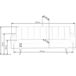 Divano letto 3 posti 192x82 cm velluto verde scuro Nespolo