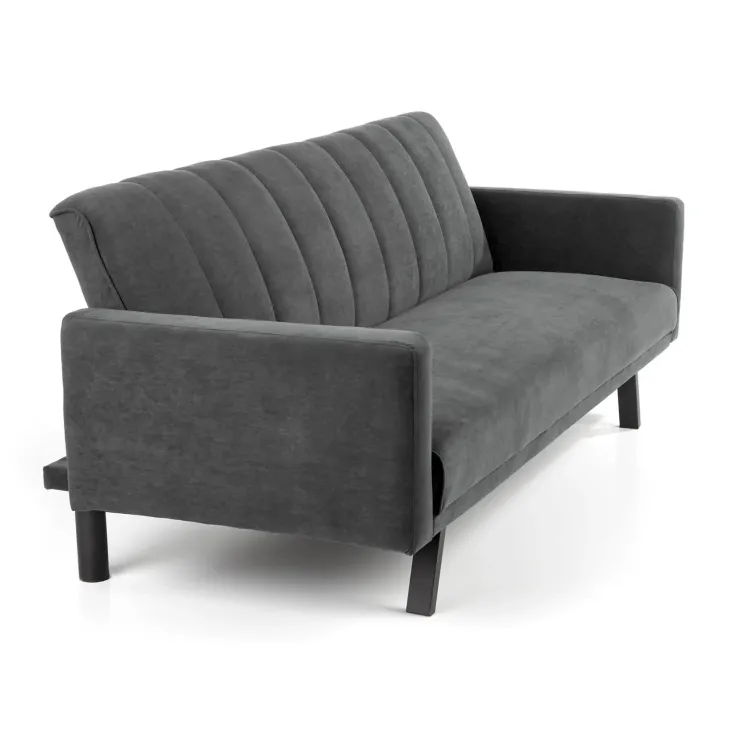 Divano letto 3 posti 192x82 cm velluto grigio scuro Nespolo
