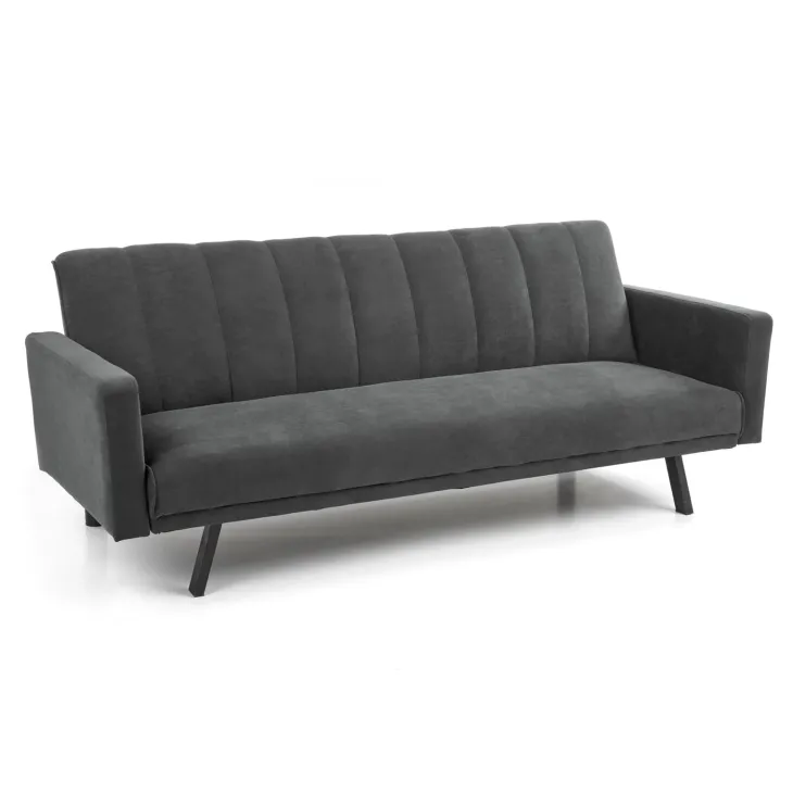 Divano letto 3 posti 192x82 cm velluto grigio scuro Nespolo