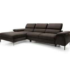Divano letto regolabile angolare sinistra 4 posti 288x182cm tessuto marrone Loungey