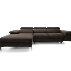 Divano letto regolabile angolare sinistra 4 posti 288x182cm tessuto marrone Loungey