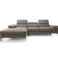 Divano letto regolabile angolare sinistra 4 posti 288x182cm tessuto beige Loungey