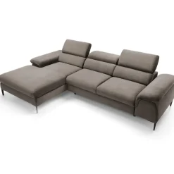 Divano letto regolabile angolare sinistra 4 posti 288x182cm tessuto beige Loungey