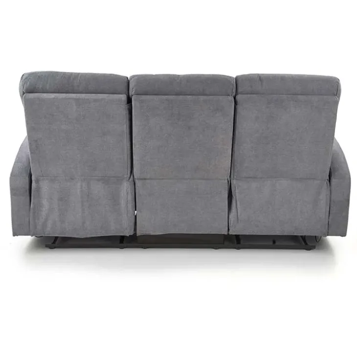Divano reclinabile 3 posti in tessuto 180cm grigio Denar