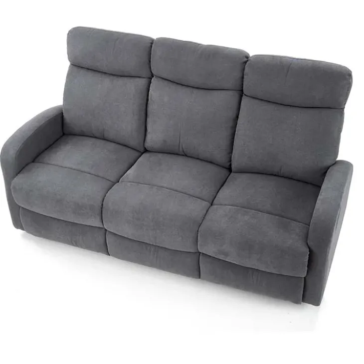 Divano reclinabile 3 posti in tessuto 180cm grigio Denar