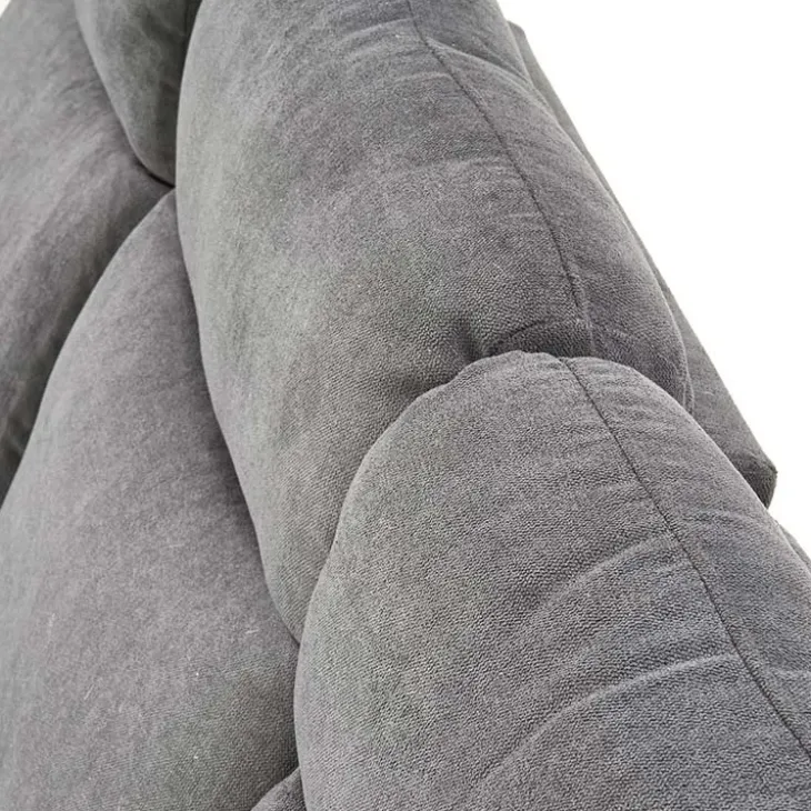Divano reclinabile 3 posti in tessuto 180cm grigio Denar